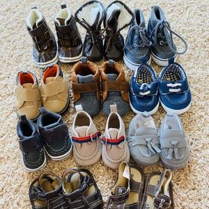 11 pair baby shoes